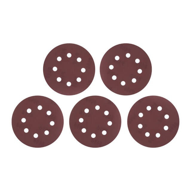 Круг наждаковий самоклейний 125 мм з отворами, папір класу С, К600, 5 од. INTERTOOL BT-0594, фото 1