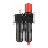 Блок підготовки повітря 1/2", 5мкм, 850 л/хв, метал, професійний INTERTOOL PT-1434, фото 4