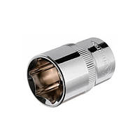 Головка шестигранна 1/2" 19мм x 38мм CrV INTERTOOL ET-0019