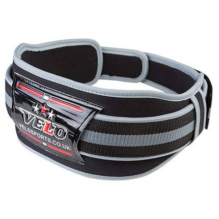 Пояс атлетичний сіро-чорний VELO Polyfoam 4" розмір L, фото 2