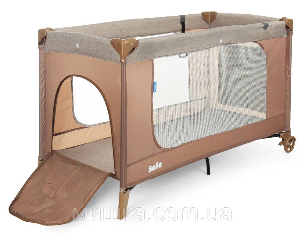 Манеж - ліжечко для малюків ME 1016 SAFE Sand Len 123*64*77 см, фото 1