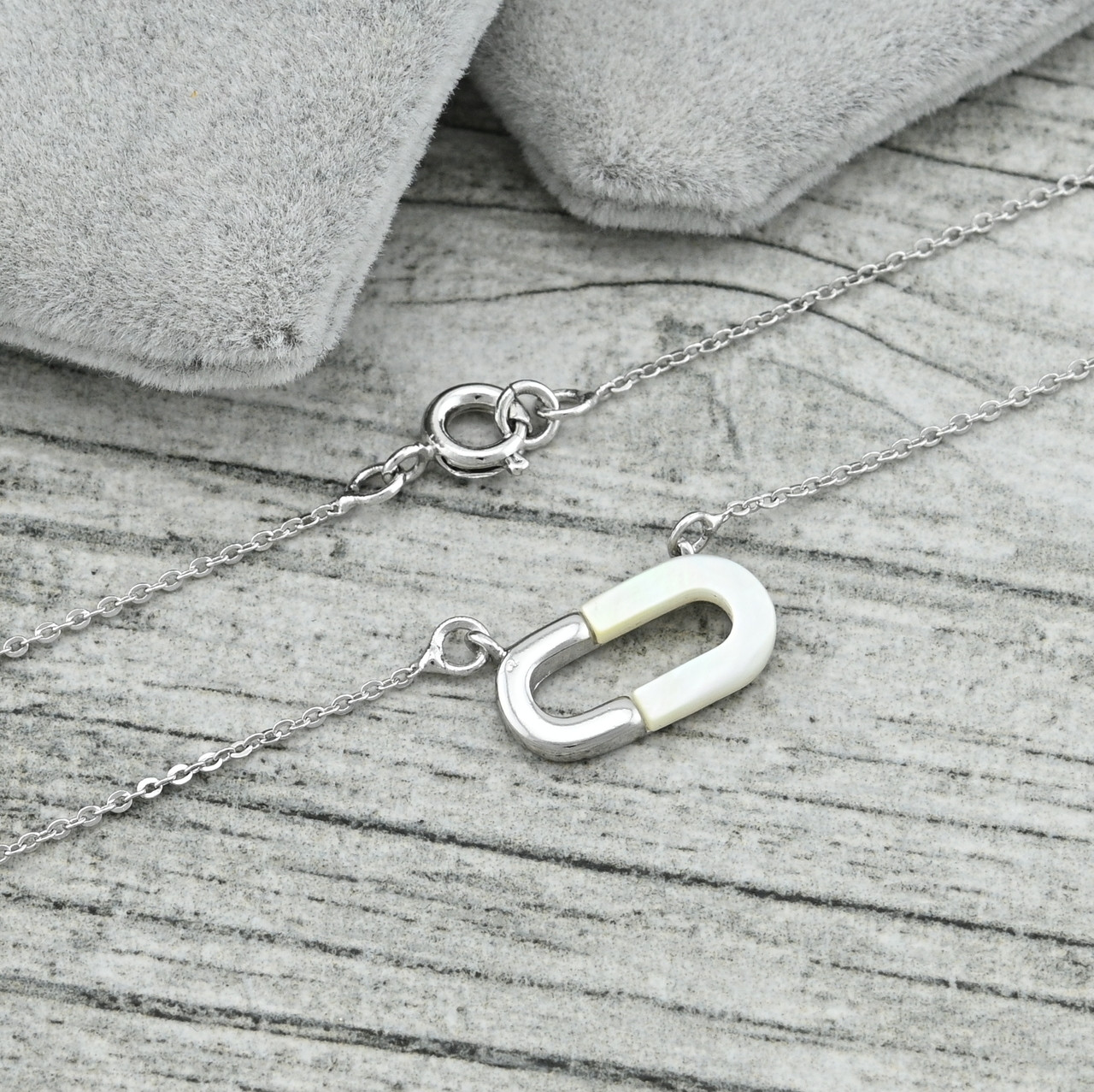 Кольє Неземна краса 36918 ширина 1 мм перламутр вставка позолота Біле Золото довжина 45, фото 1