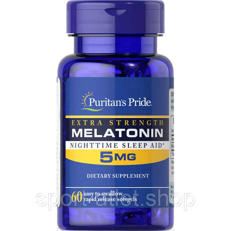 Натуральна добавка Puritan's Pride Melatonin 5 mg, 60 таблеток