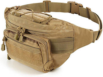 Тактична водонепроникна поясна сумка з регульованим ременем DYJ Tactical Fanny Pack, колір - coyote