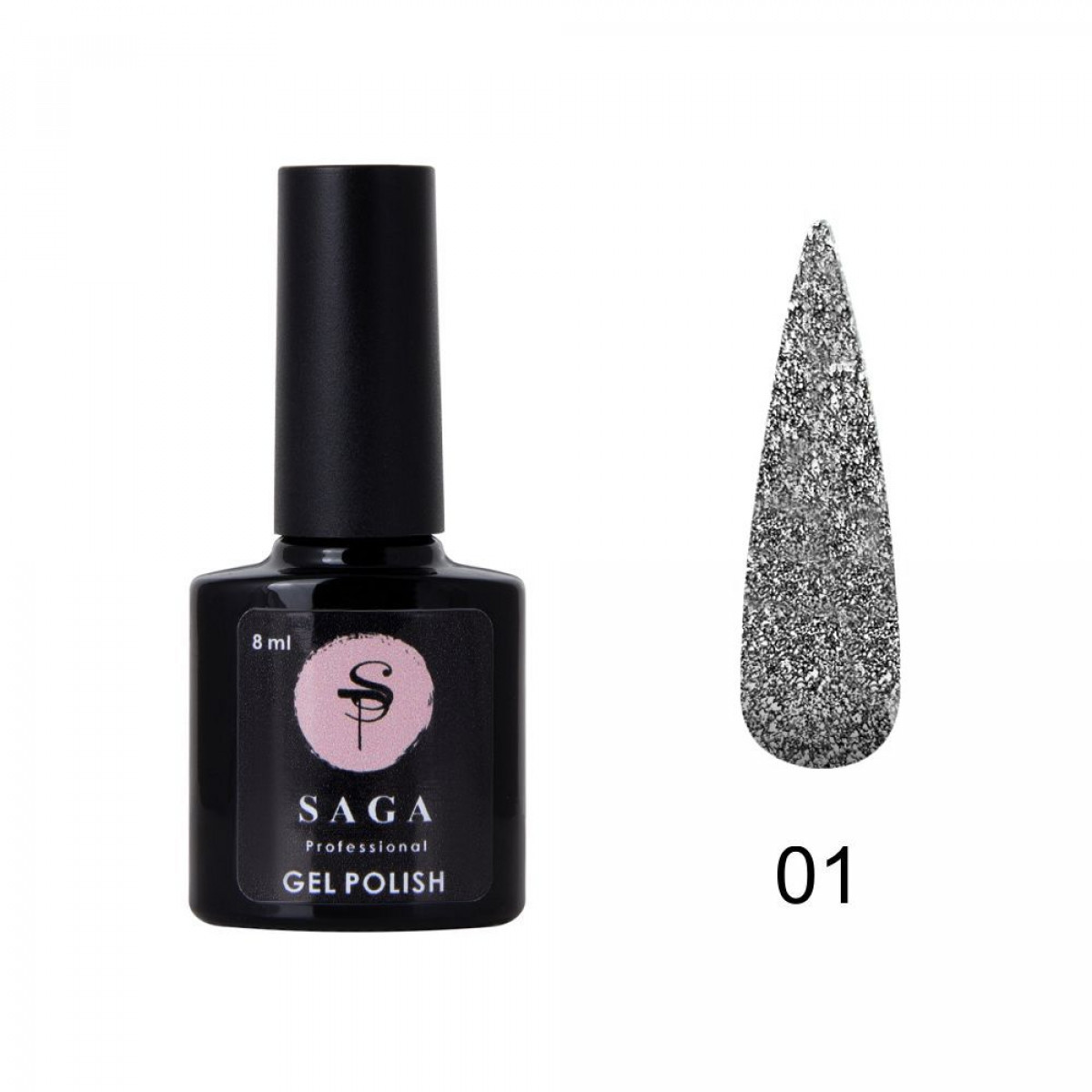 Гель лак світловідбивний Saga Fiery gel №1, 8ml, фото 1