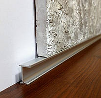 Алюмінієвий плінтус прихованого монтажу BEST DEAL 2/20 ефект ширяючої стіни 20 мм L-3.0м срібло анод