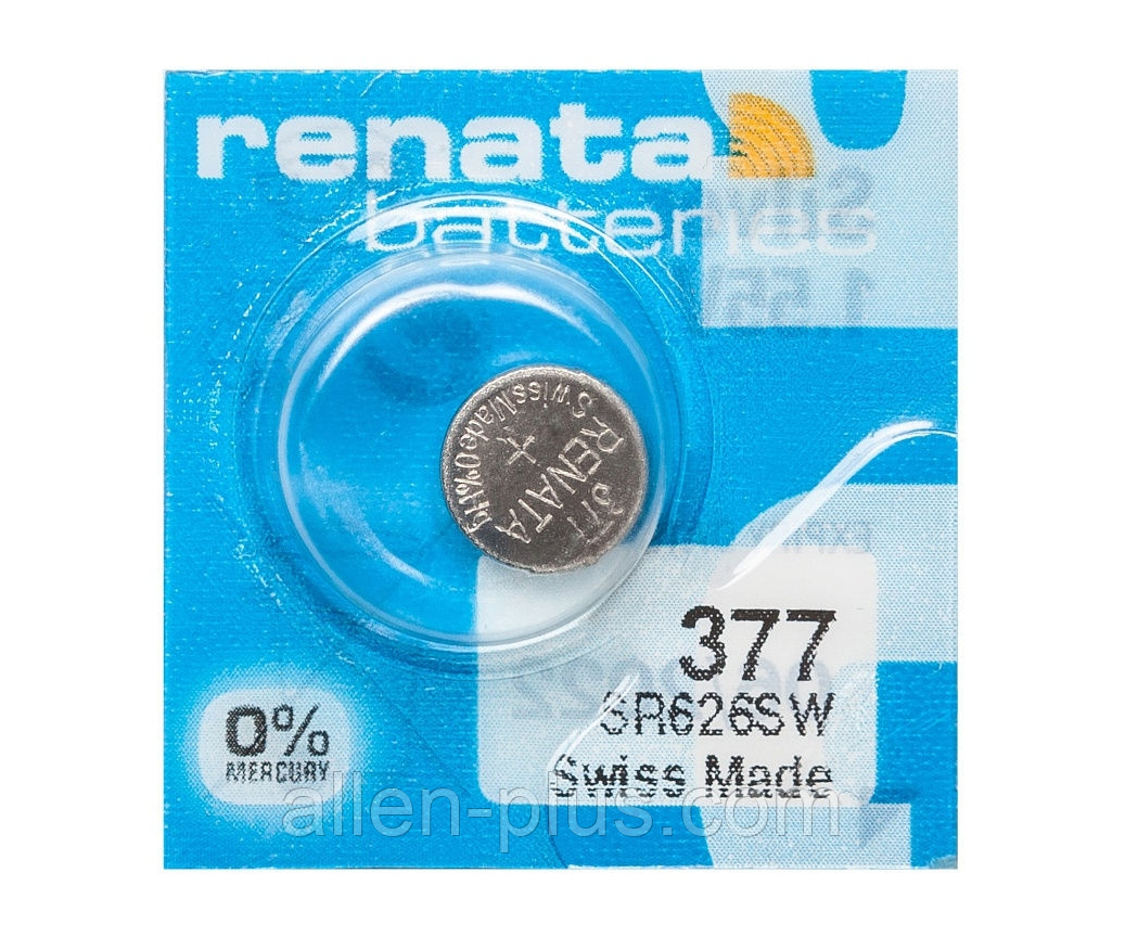 Батарейка RENATA 377 (SR626SW, SR626, SR66), оксид серебра