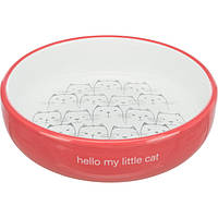 Trixie Ceramic Bowl миска кораллово-белая для кошек коротконосых пород 0.3л