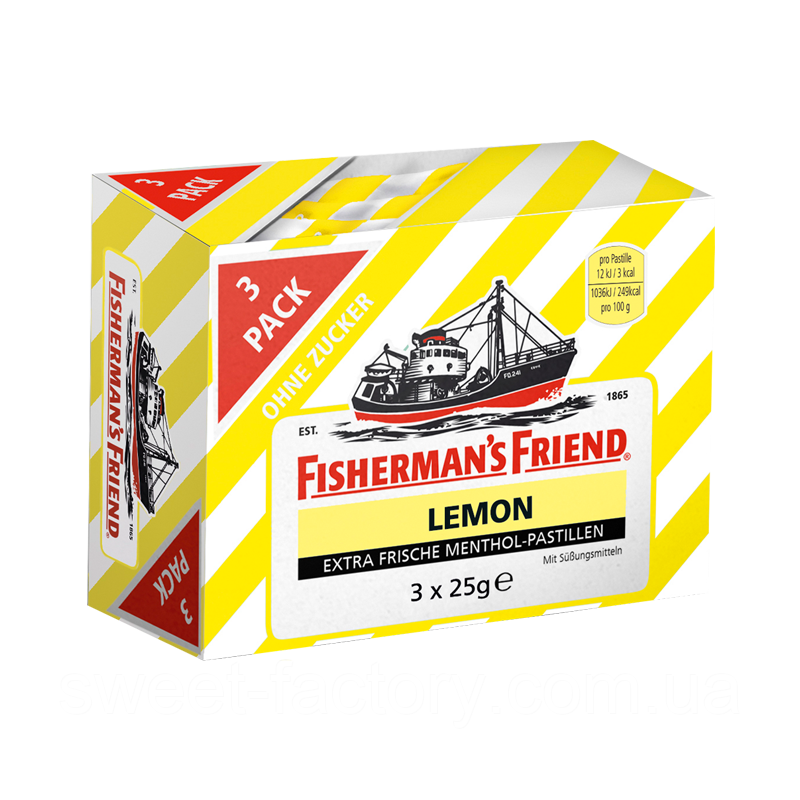 Пастилки Fisherman's Friend Lemon Free Sugar 3s 75g