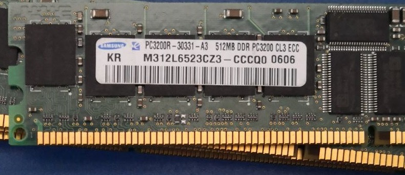 Память Samsung 512MB DDR PC-3200R CL3 ECC, бу