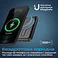 УМБ Promate PowerMag-10Pro 10000 mAh, MagSafe, USB-C PD, USB-А QC3 Black (powermag-10pro.black), фото 3