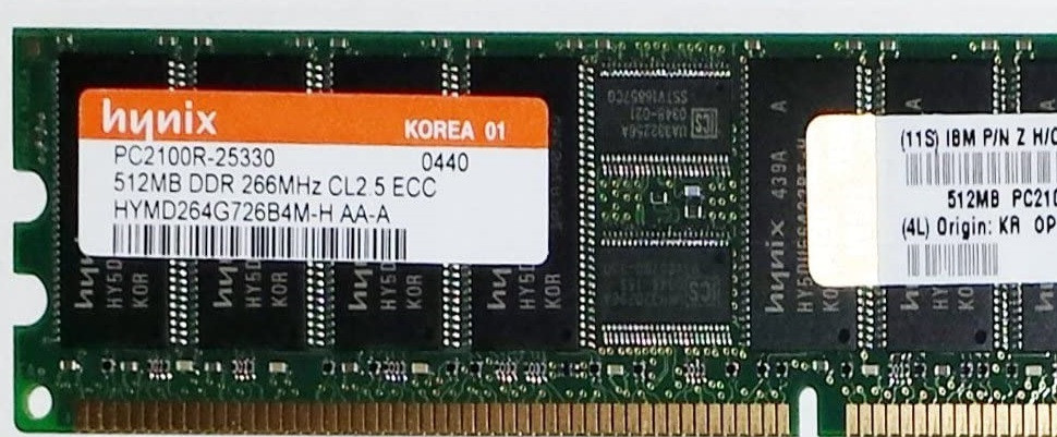Пам'ять Hynix PC2100R-25330 512MB DDR266MHz, бу