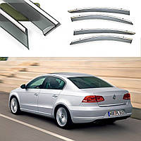 Вітровики VW PASSAT B6/B7 SED 11- П/K скотч "FLY" "молдинг із нержавіючої сталі 3D" ЄВРОПА
