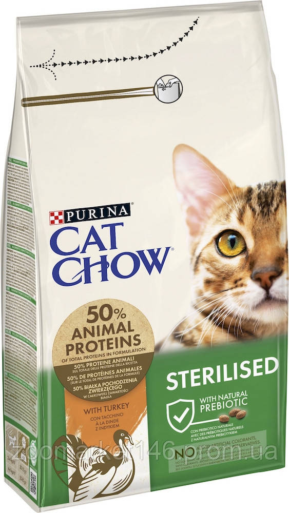 Cat Chow Sterilised Turkey, сухий корм для стерилізованих котів, з індичкою, 1.5 кг
