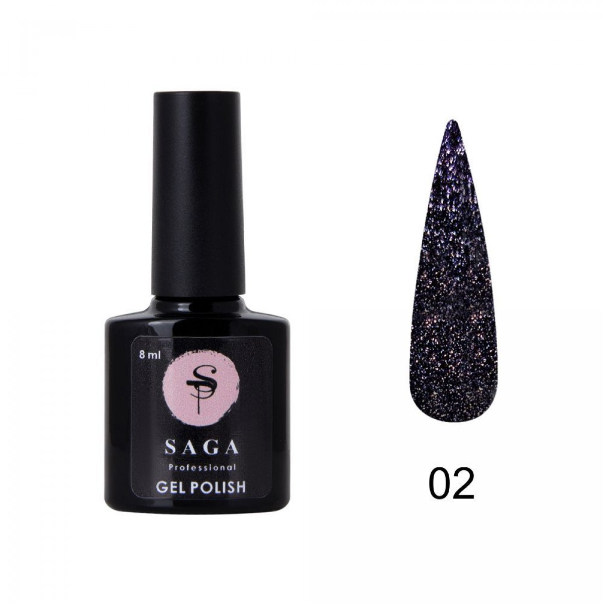 Гель лак світловідбивний Saga Fiery gel №2, 8ml, фото 1