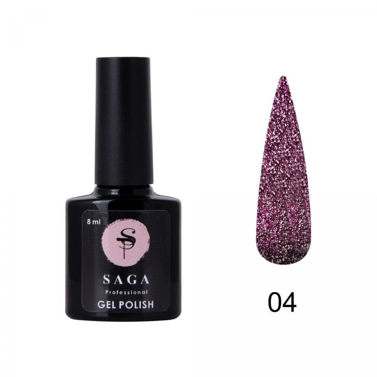 Гель лак світловідбивний Saga Fiery gel №4, 8ml, фото 1