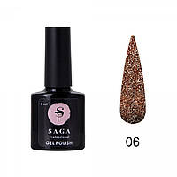 Гель лак светоотражающий Saga Fiery gel №6 , 8ml