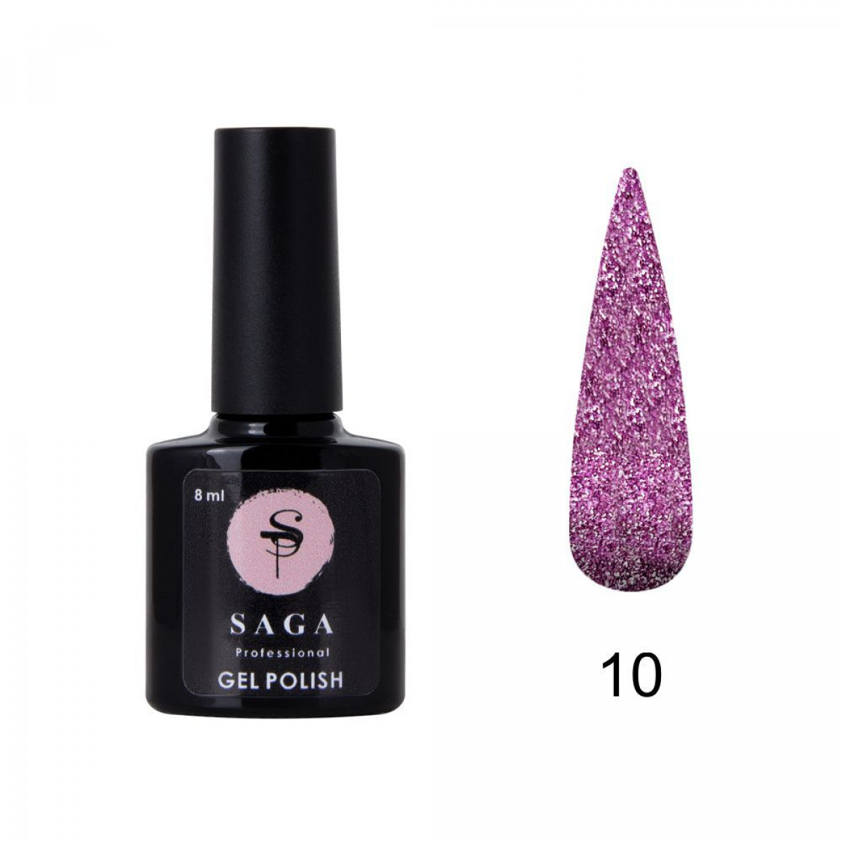 Гель лак світловідбивний Saga Fiery gel №10, 8ml, фото 1