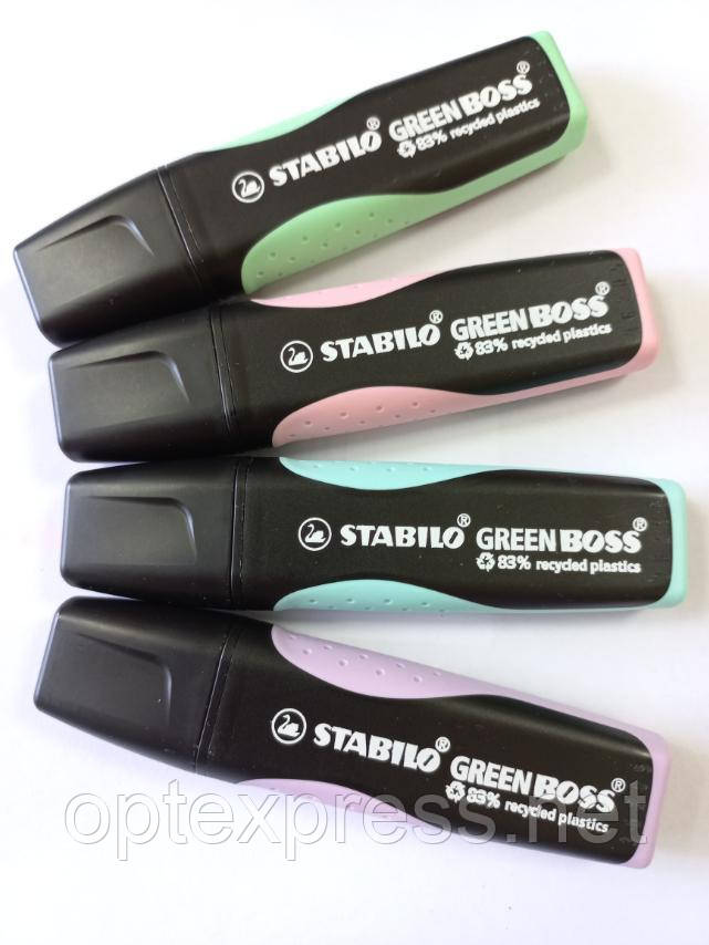 Текстові маркери пастельні STABILO GREEN BOSS Pastel набір 4 кольори 6070/4-2