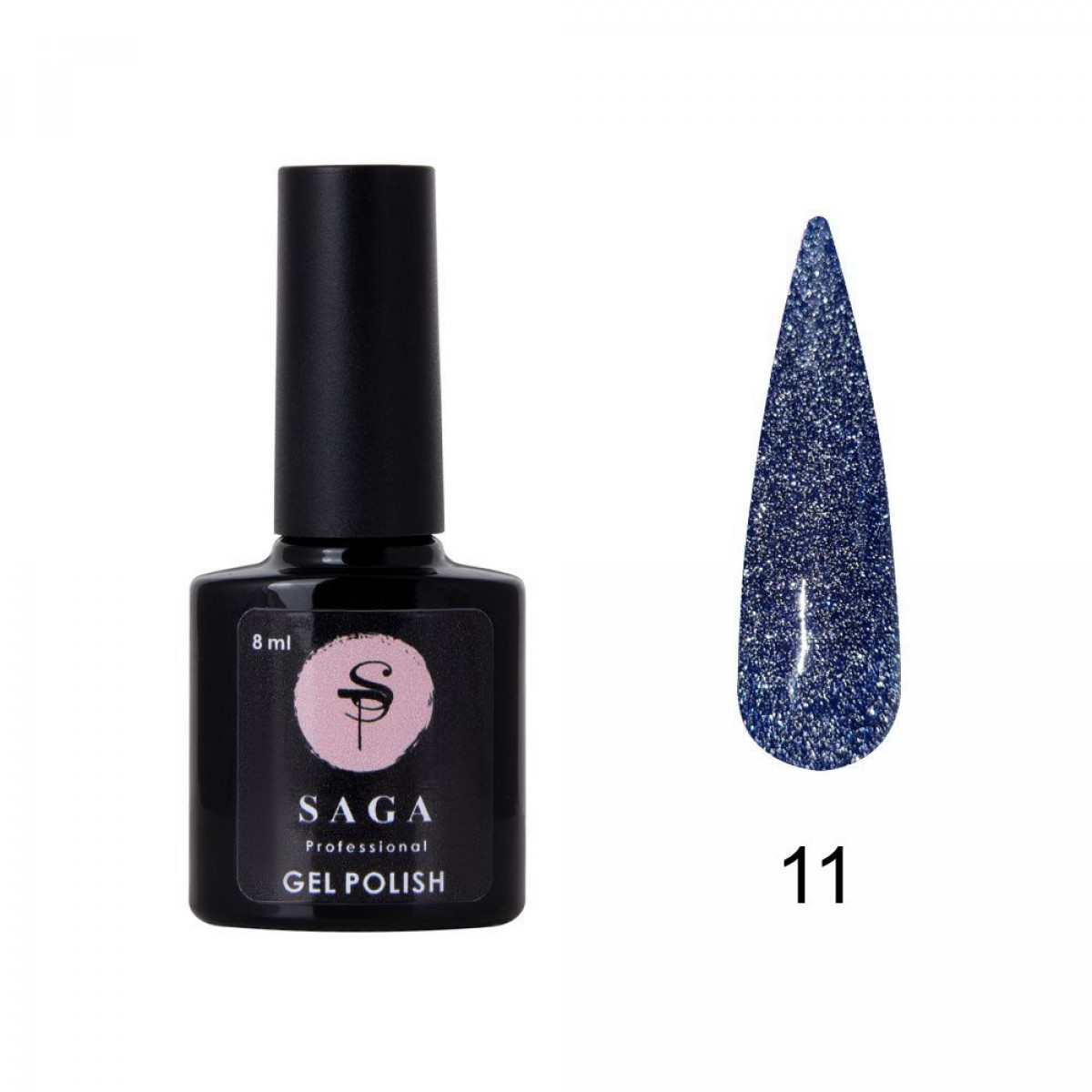 Гель лак світловідбивний Saga Fiery gel №11, 8ml, фото 1