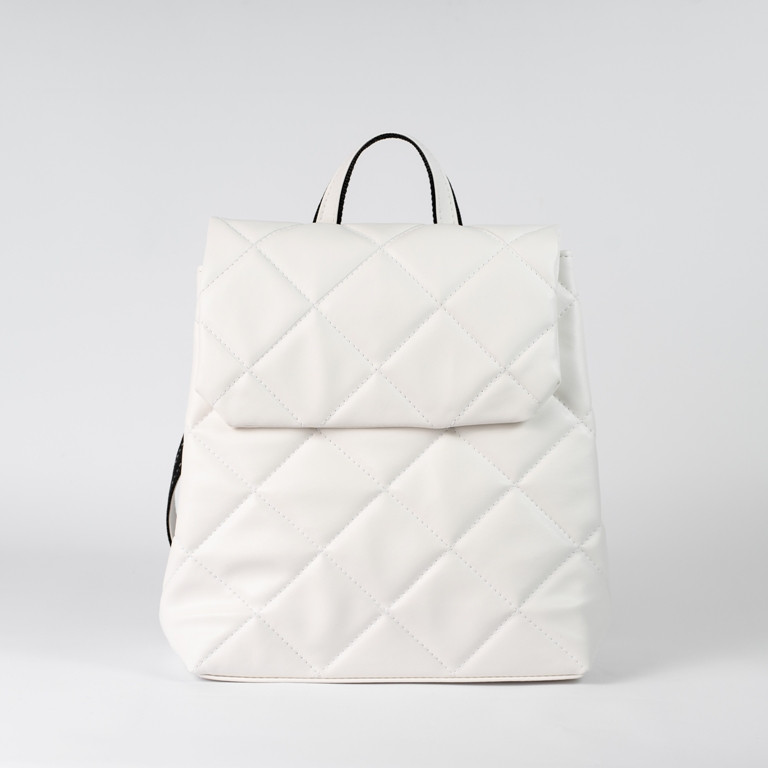 Стильный женский рюкзак белого цвета для ноутбука молодежный городской модный стеганый белый рюкзак портфель - фото 1 - id-p1629607504