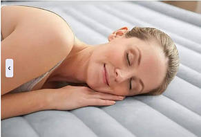 Надувний матрац IIntex Велюр матрац вбудований електронасос. Двоспальна, фото 2