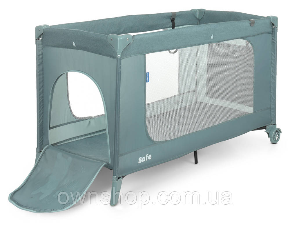 Манеж - ліжечко для малюків ME 1016 SAFE Jade Green Len 123*64*77 см