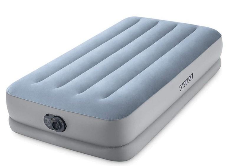 Надувний матрац IIntex Велюр матрац вбудований електронасос. Двоспальна