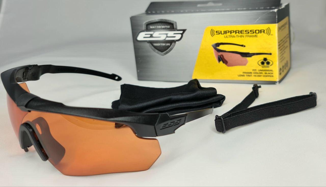 Окуляри тактичні ESS SUPPRESSOR Ultra-thin frame One Kit: Hi-Def Copper Lens, Black, 740-0472