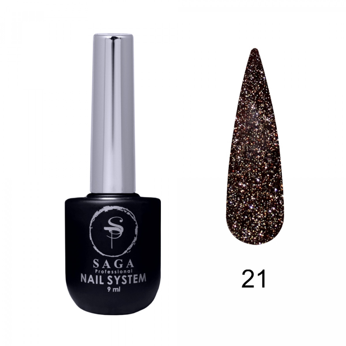 Гель лак світловідбивний Saga Fiery gel №21 , 8ml, фото 1