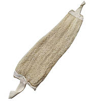 Мочалка з люфи 40-47 см із ручкою бавовняного кольору, люфи натуральна