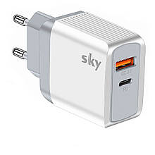 Зарядний пристрій SKY (E 05) QC / PD (20 W) White