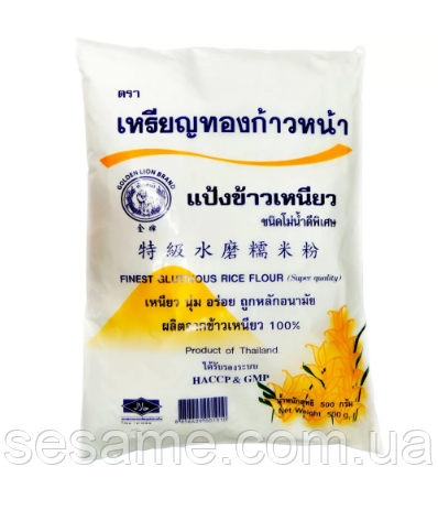 Рисовая мука из клейкого риса для моти, выпечки, сладостей Premium Golden Lion 500г - фото 1 - id-p637532024