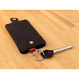 Кожана ключниця 1.0 чорна з червоним, фото 2