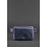 Кожана поясна сумка Dropbag Mini синя, фото 2