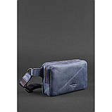 Кожана поясна сумка Dropbag Mini синя, фото 3