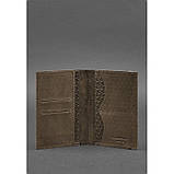 Кожана обкладинка для паспорта 2.0 Карбон темно-коричнева, фото 2