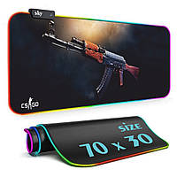 Геймерський килимок для мишки SKY (GMS-WT 7030/175) Counter Strike Gun / RGB підсвічування / 70x30 см