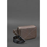 Шкіряна поясна сумка Dropbag Mini темно-бежева, фото 2