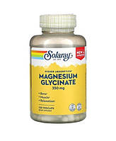 Магний глицинат для взрослых, глицинат магния, Magnesium glycinate 350 mg, Solaray 120 капсул