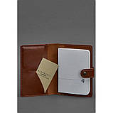 Кожана обкладинка для паспорта 3.0 світло-коричнева, фото 3