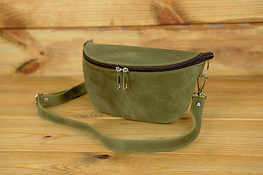 Чоловіча сумка Джон з натуральної шкіри колір Оливковий