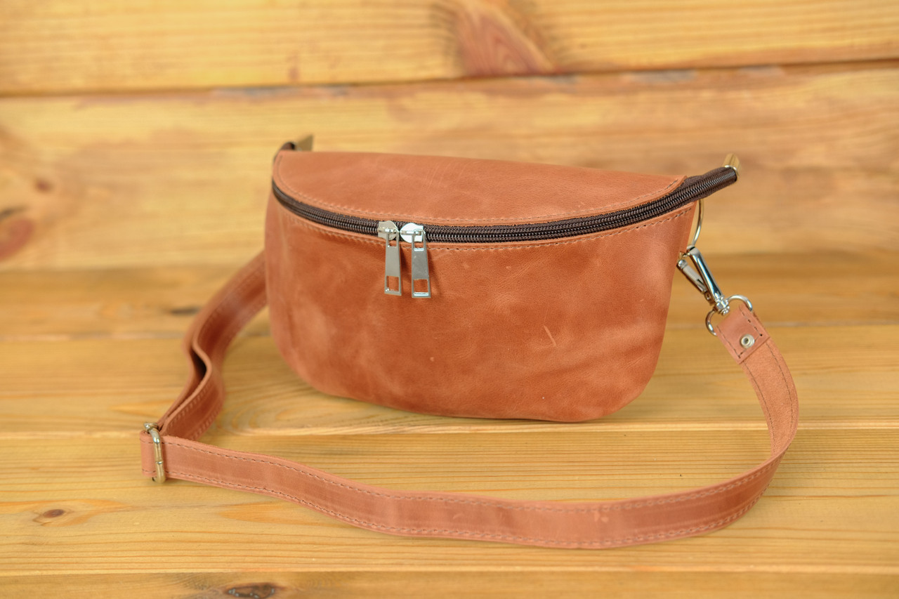 Чоловіча сумка Джон з натуральної шкіри колір Коньяк