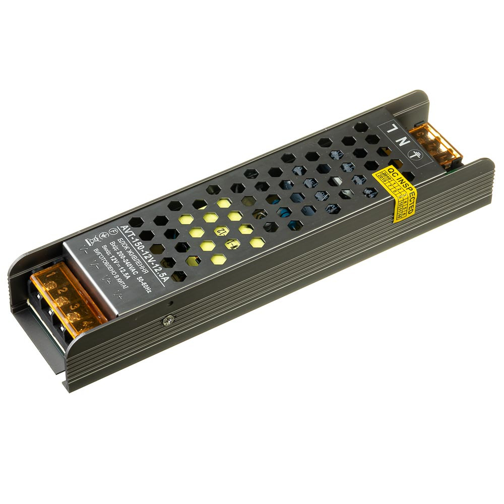 Блок живлення 12V, 150W, 12.5А, металевий корпус, IP20