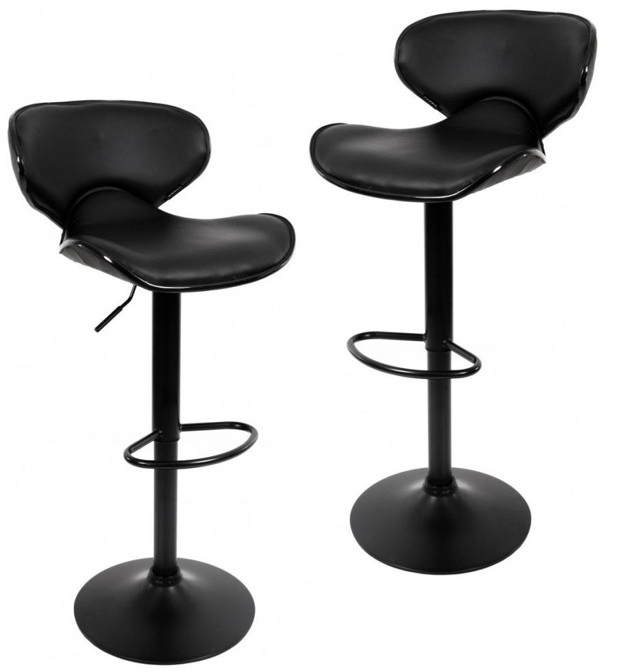 Барний стілець зі спинкою Bonro B-068 чорний (чорна основа) (2 шт) (47000050)