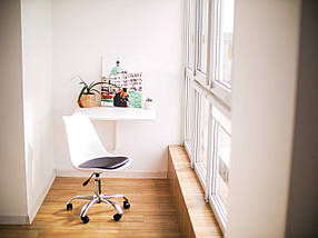 Кресло Bonro B-487 на колесах біле з чорним сидінням (2 шт) (47000079), фото 4