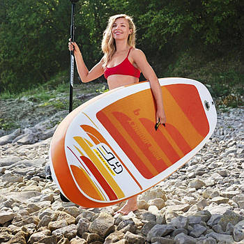 Дошка для SUP серфінгу (274х76х12см, дошка, весло, ручний насос, сумка) SUP-борд Bestway 65349 Помаранчевий