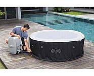 Басейн-джакузі круглий (180-66см, 669л, з нагрівачем 220В, аеромасаж, подача повітря) Bestway 60001 Чорний, фото 3