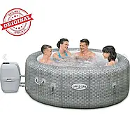 Басейн-джакузі круглий (196-71см, 916л, з нагрівачем 220В, подача повітря) Bestway 60019 MR Сірий, фото 2