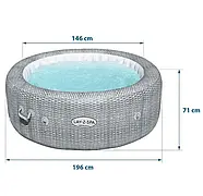 Басейн-джакузі круглий (196-71см, 916л, з нагрівачем 220В, подача повітря) Bestway 60019 MR Сірий, фото 3